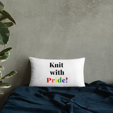 Load image into Gallery viewer, Knit with Pride! Throw Pillow