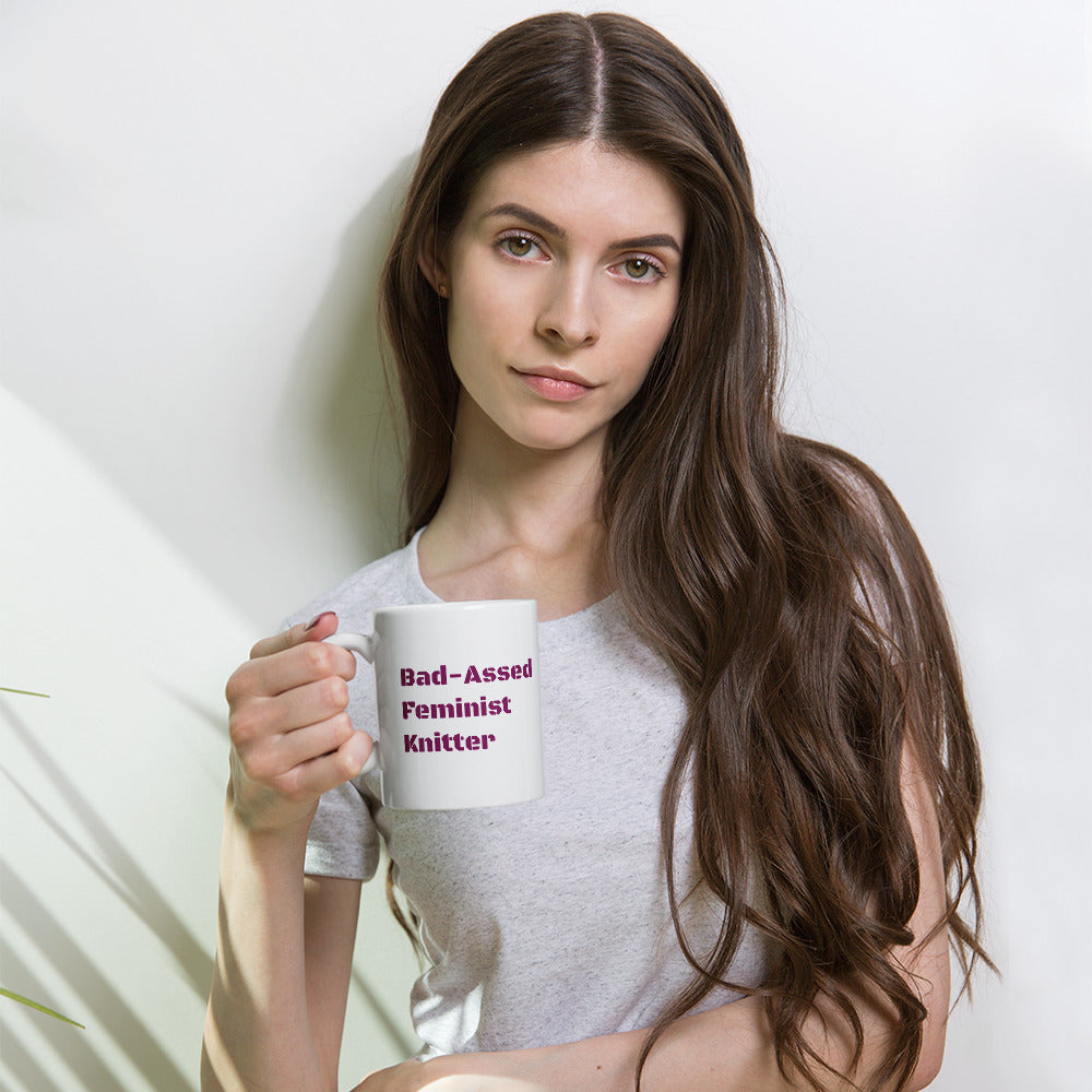 Bad-Assed Feminist Knitter Mug