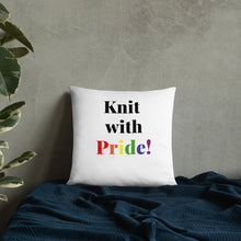 Load image into Gallery viewer, Knit with Pride! Throw Pillow