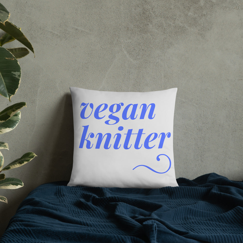 Vegan Knitter Throw Pillow